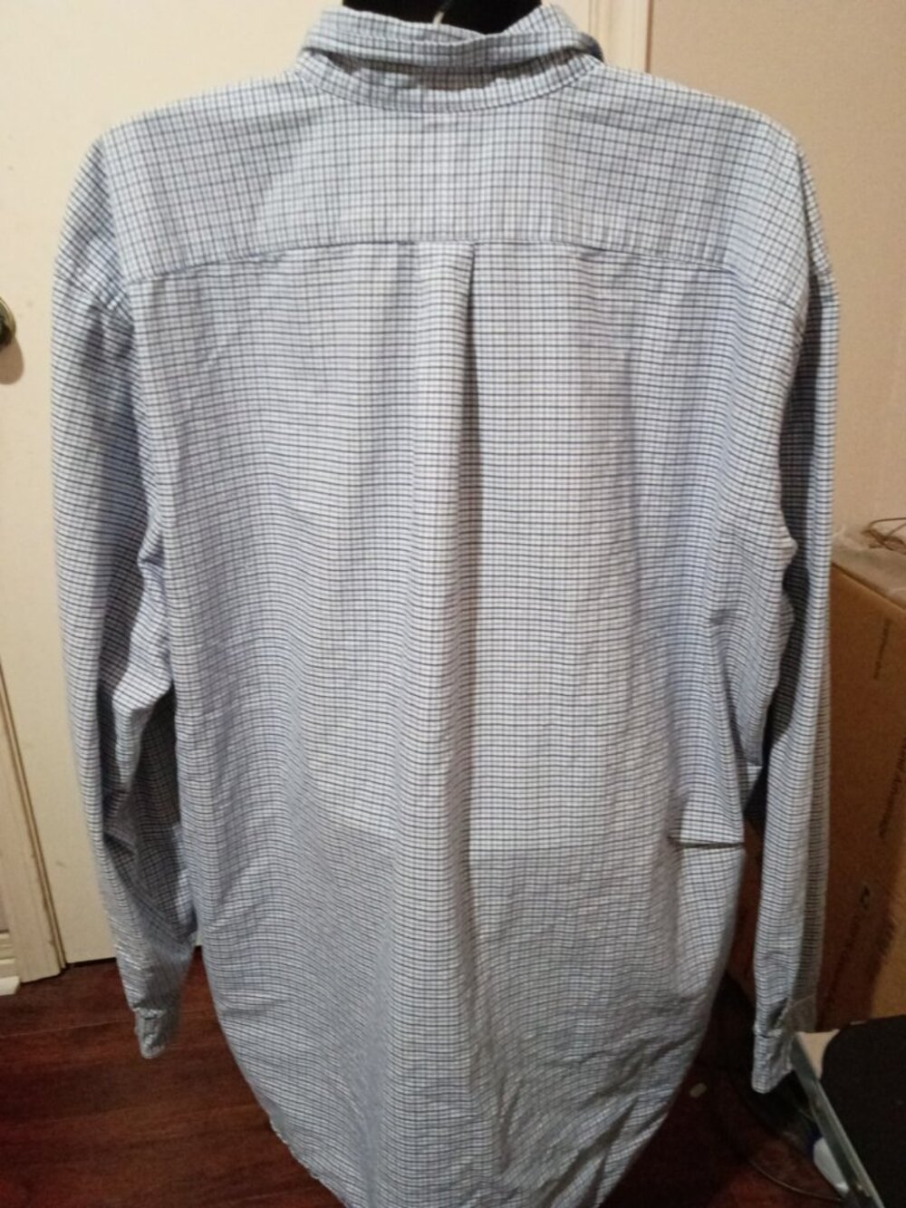Ralph Lauren Men's Classic Fit Checkered Button Front Shirt Blue/White 3XLT - Picture 7 of 14